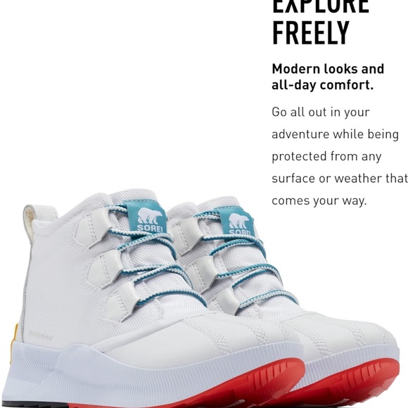 NWT Sorel Women's Out 'N About III Classic Waterproof Boot - White, Cyber Yellow - Picture 2 of 13